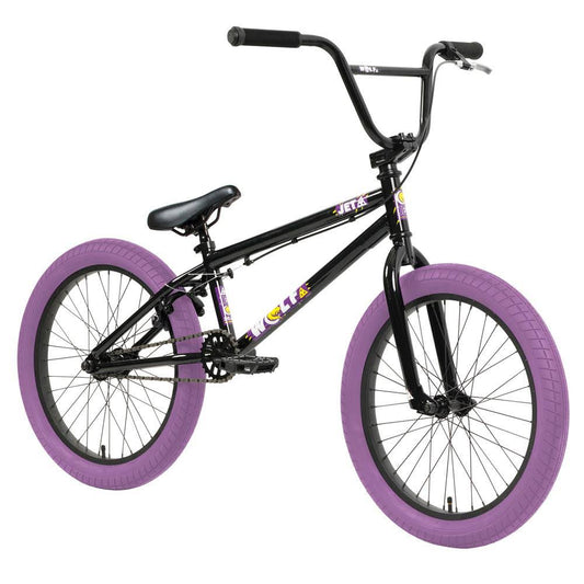 Jet BMX Wolf BMX Bike Gloss Black with Purple Tyre