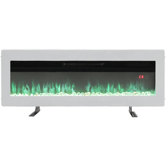 Wall Mounted Freestanding Electric Fireplace – White / 102cm