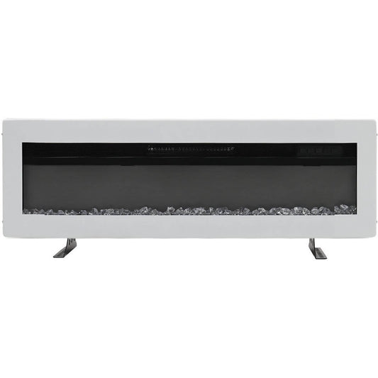 Wall Mounted Freestanding Electric Fireplace – White / 127cm