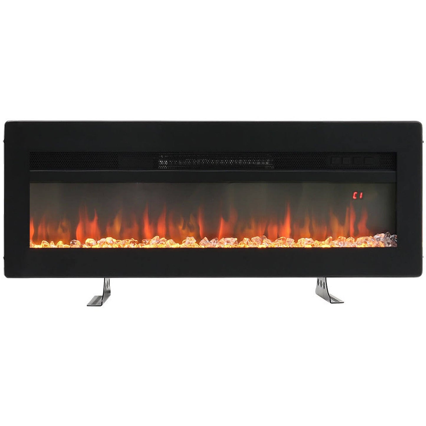 Wall Mounted Freestanding Electric Fireplace – Black / 102cm