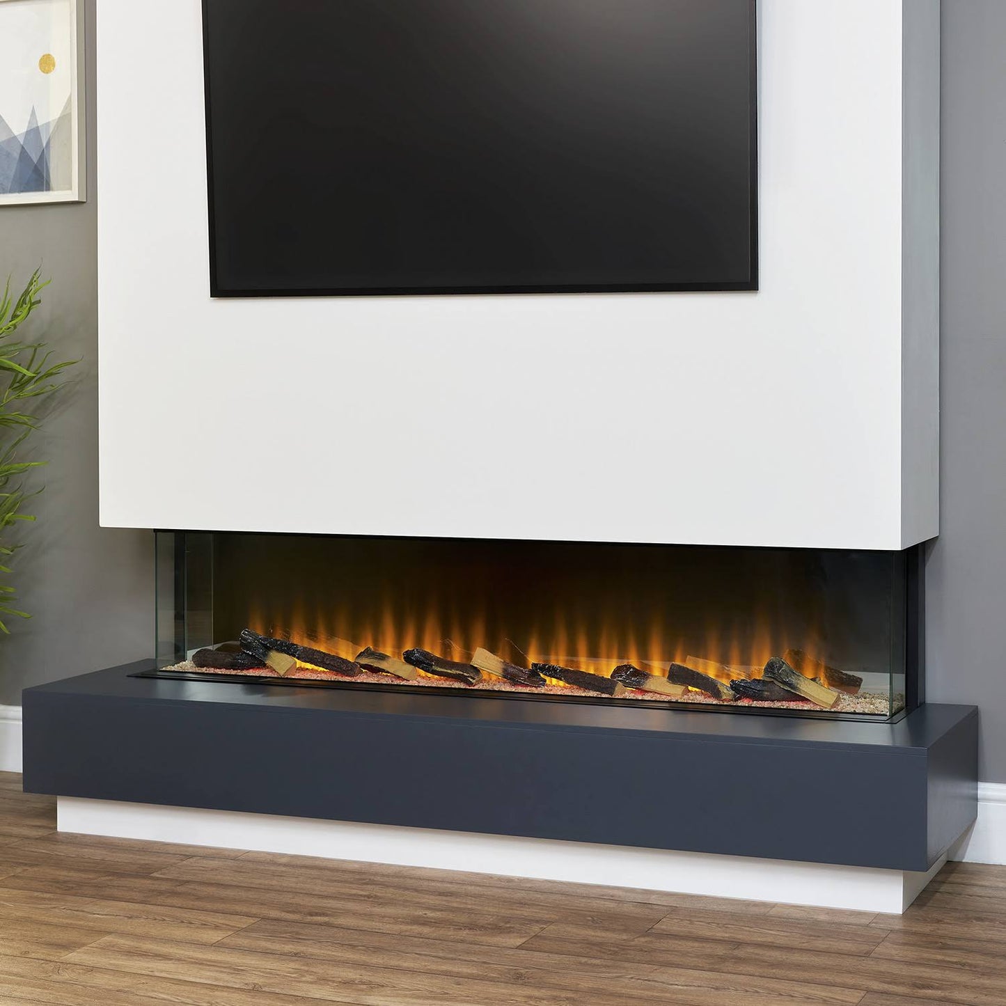 Adam Sahara Electric Inset Media Wall Fire with Remote Control, 61 Inch