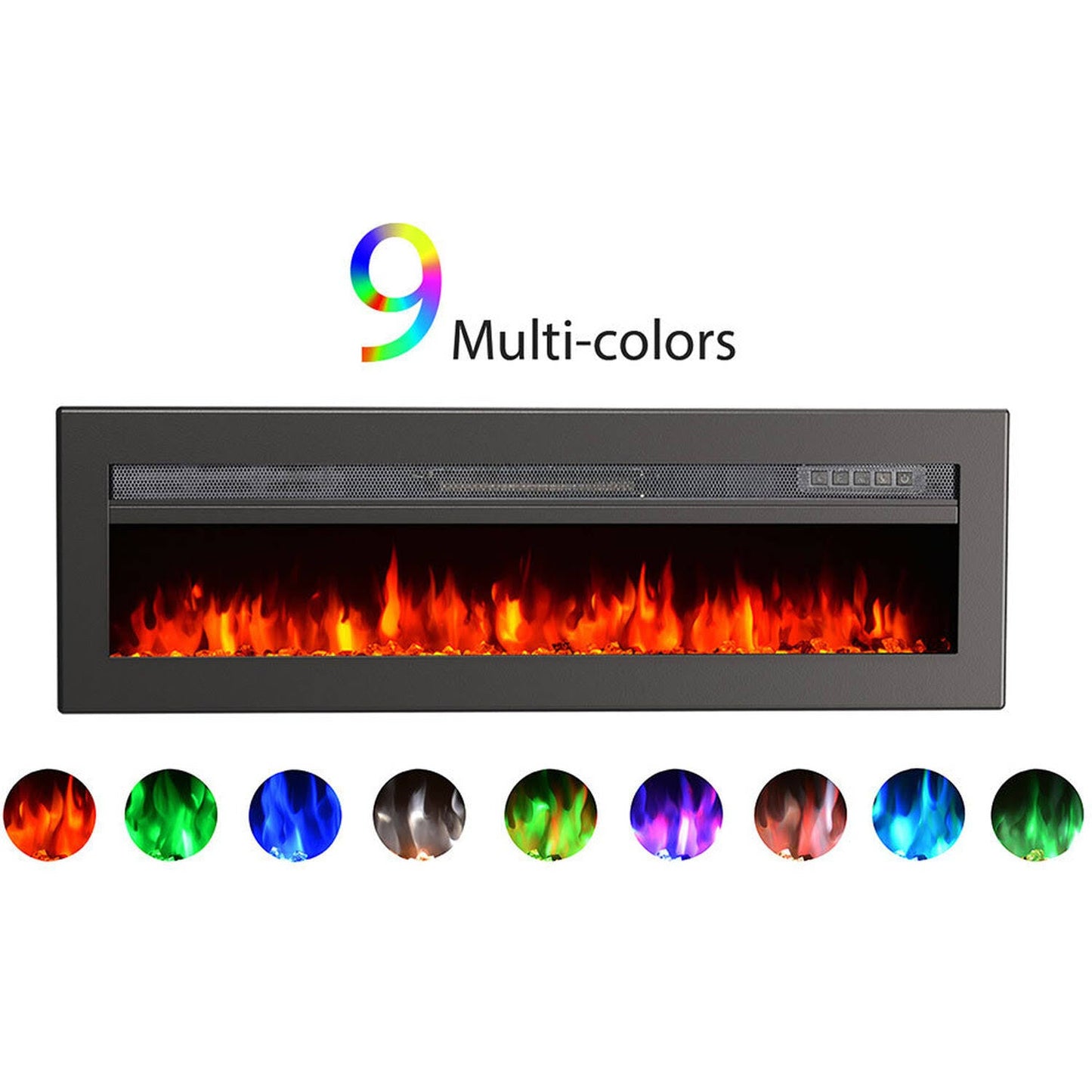 Wall Mounted Freestanding Electric Fireplace – Black / 102cm