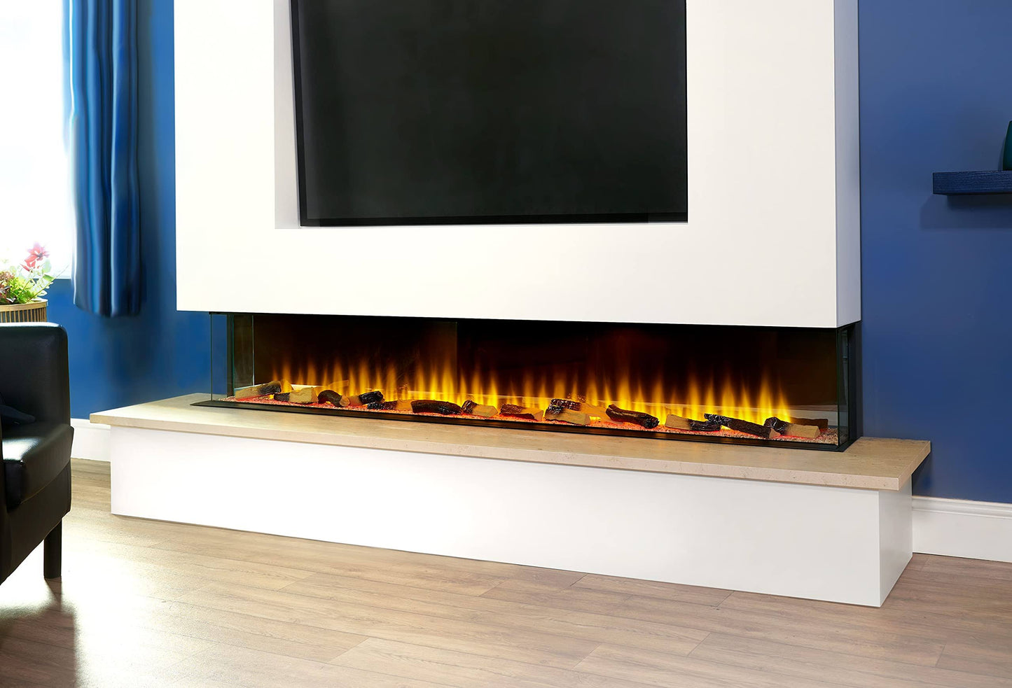 Adam Sahara Electric Inset Media Wall Panoramic Fire 81 Inch