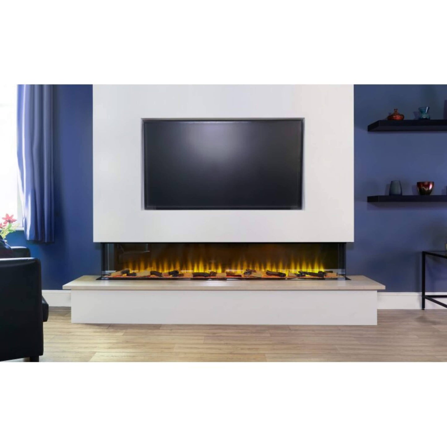 Adam Sahara Electric Inset Media Wall Panoramic Fire 81 Inch