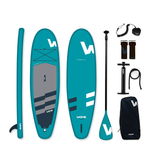 Wave Sups Tourer Inflatable Paddleboard Package – Aqua