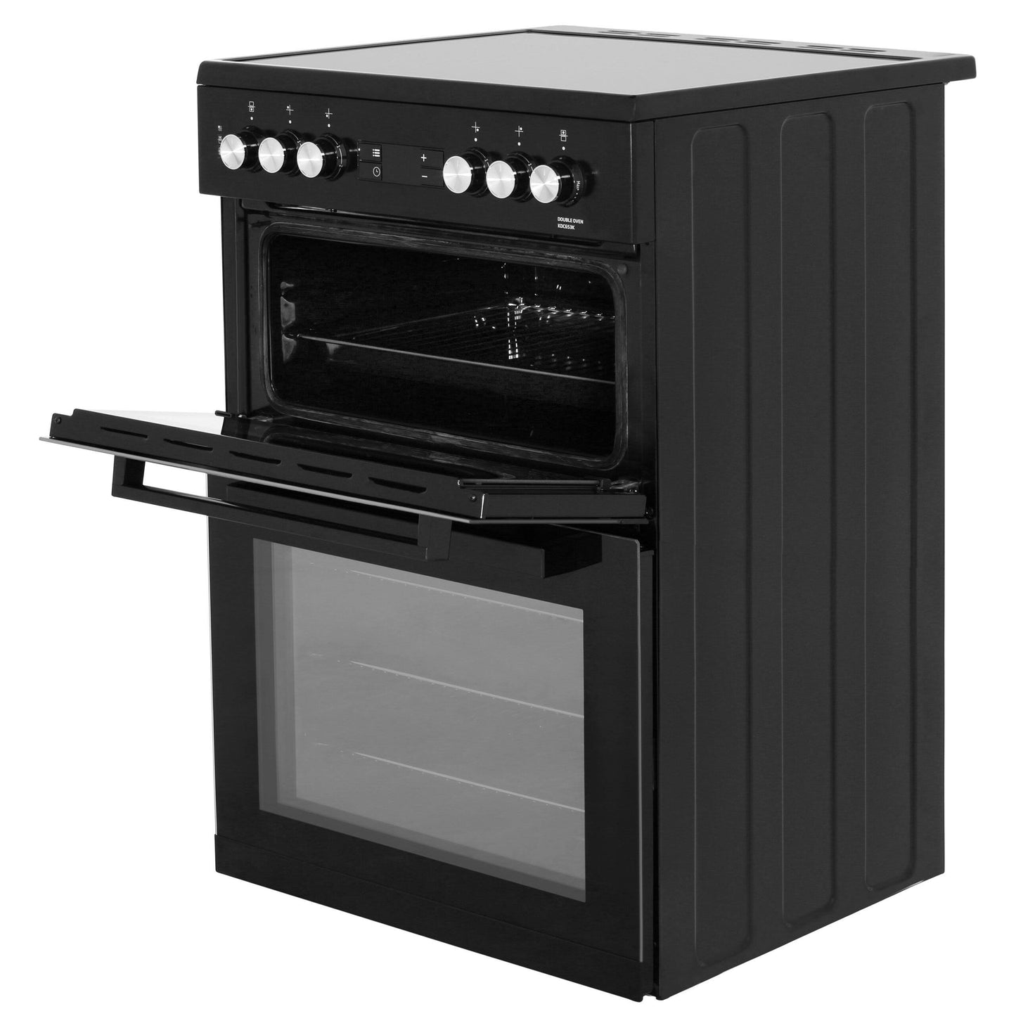 Beko KDC653K 60cm Double Oven Electric Cooker with Ceramic Hob - Black