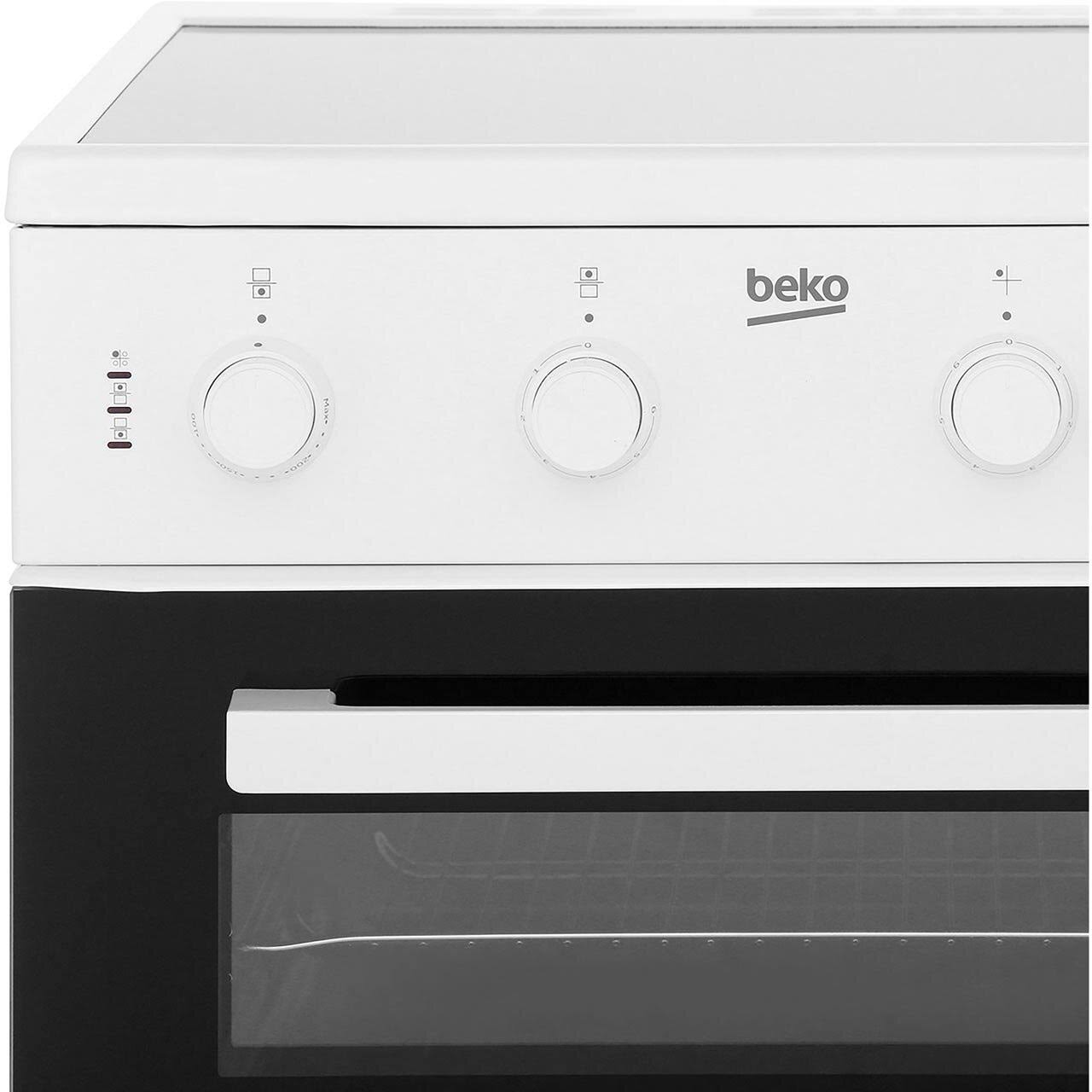 Beko KTC611W 60cm Electric Cooker with Ceramic Hob - White