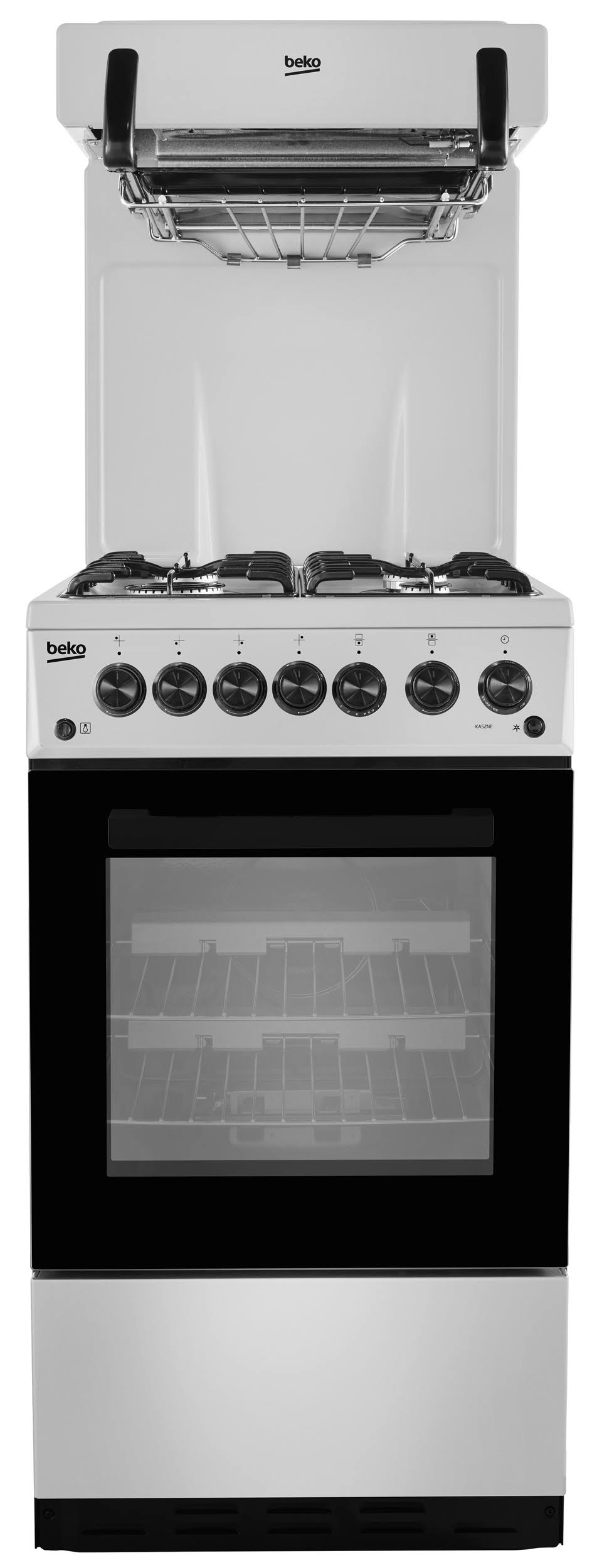 Beko KA52NES 50cm Gas Cooker with Grill - Silver