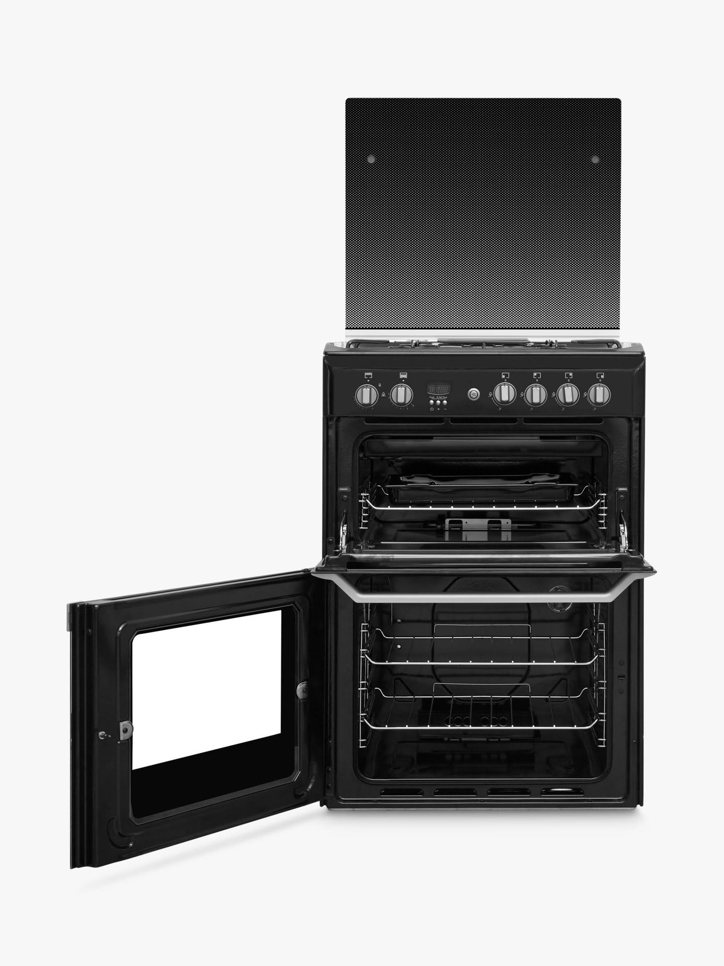 Indesit ID60G2K 60cm Double Gas Cooker Black