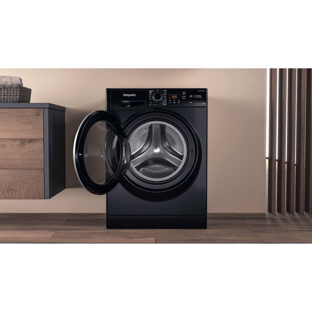 Hotpoint 8kg 1400 Spin Washing Machine - Black - REFURB-C