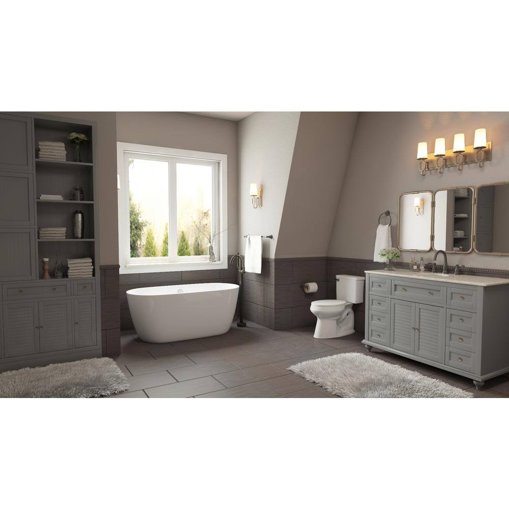 Home Decorators Collection Hamilton Shutter 49.5 in. W x 22 in. D Bath Vanity in Gray with Granite Vanity Top in Gray with White Sink | Bathroom Vanities