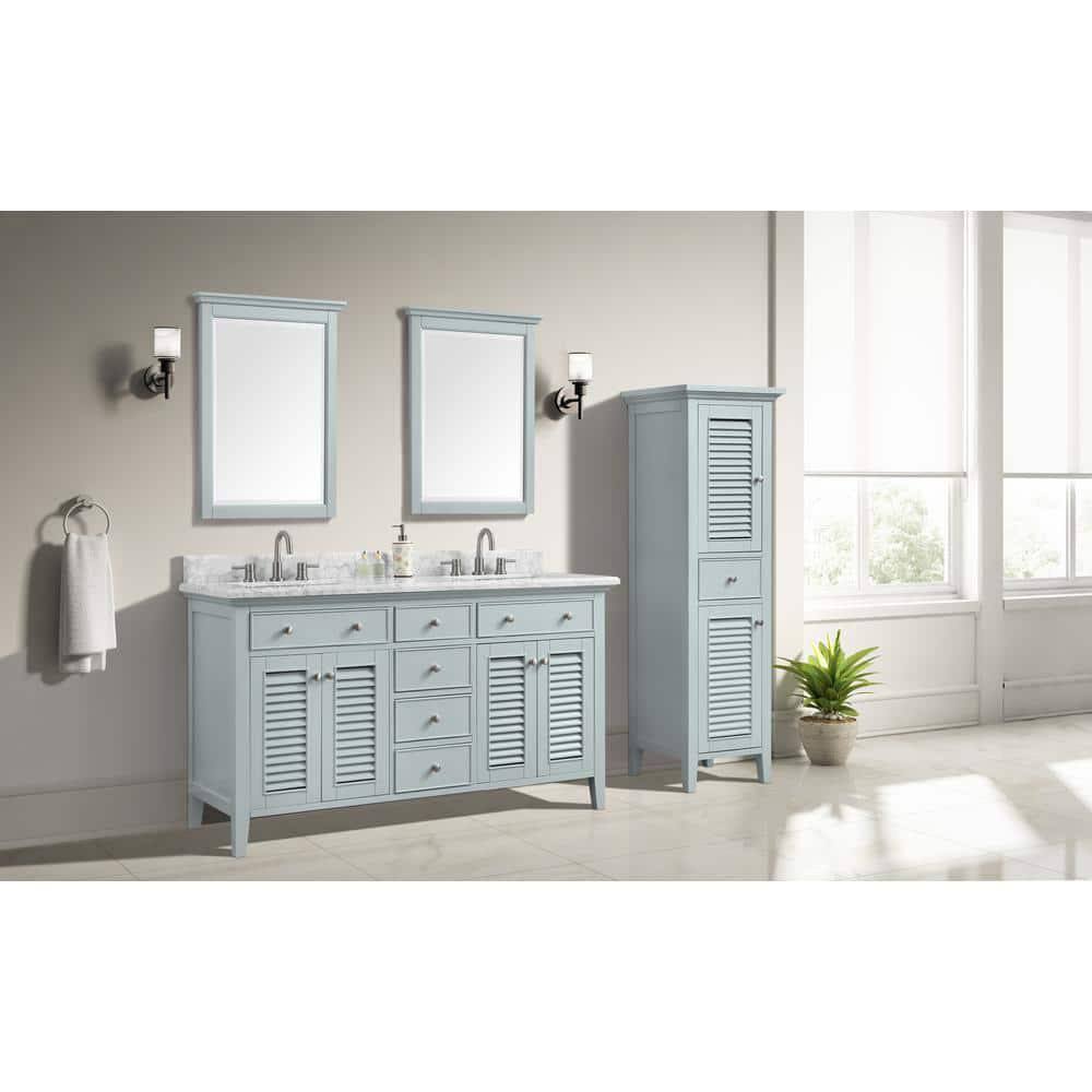 Home Decorators Collection Fallworth 60 in. W x 21-1/2 in. D Bathroom Vanity Cabinet Only in Light Green | Bathroom Vanities