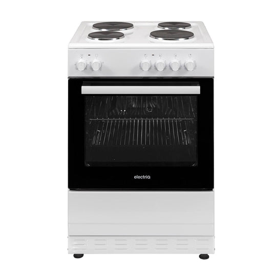 electriQ 60cm Single Oven Electric Cooker with Sealed Plate Hob White