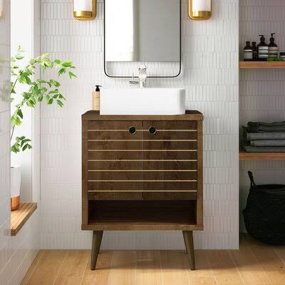 Altom 24" Single Bathroom Vanity Set Mercury Row Base Finish: Rustic Brown |  Bathroom Vanities