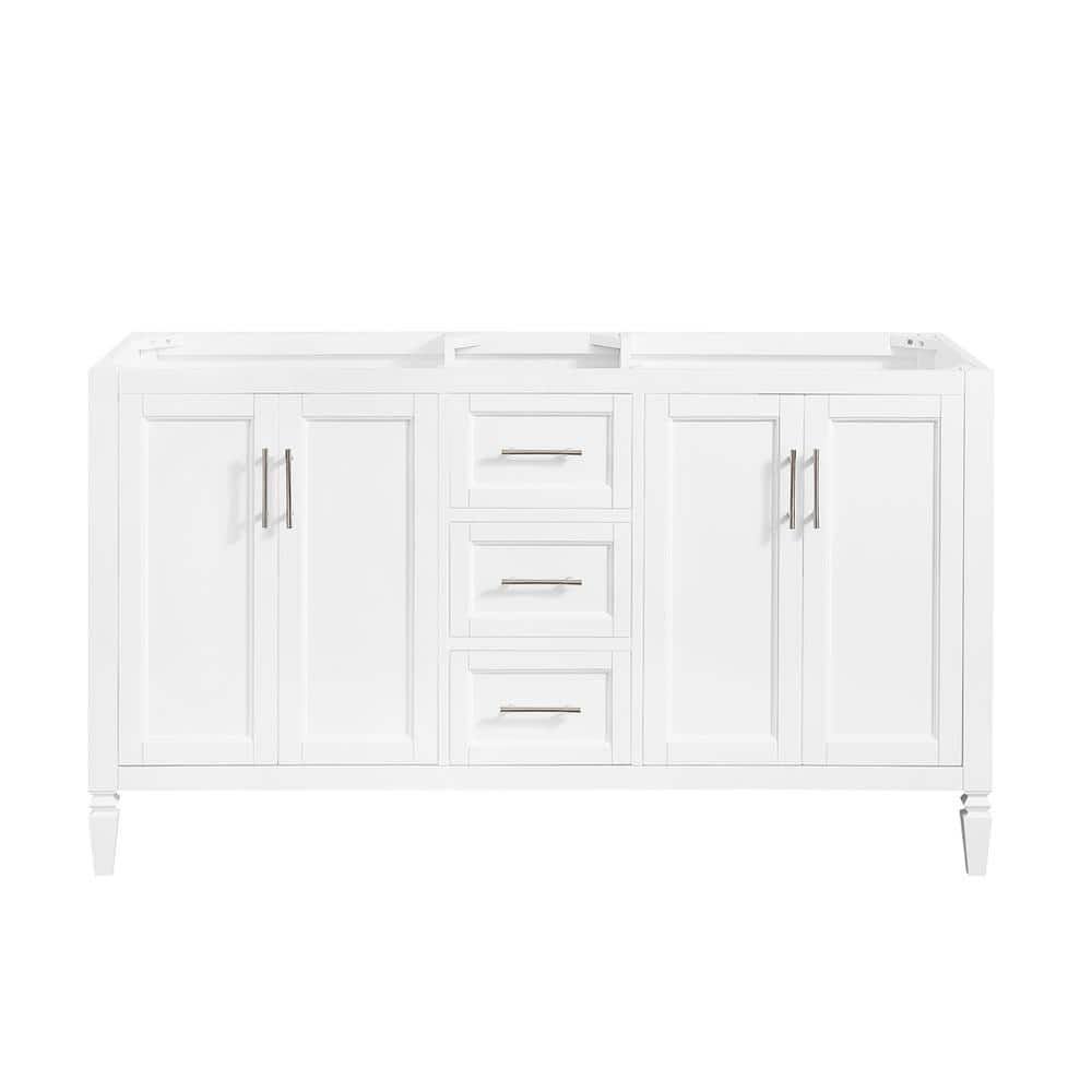 Stockham 60 in. W x 21-1/2 in. D Bathroom Vanity Cabinet Only in White | Bathroom Vanities