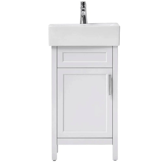 Home Decorators Collection Arvesen 18 in. W x 12 in. D Vanity in White with Ceramic Vanity Top in White with White Sink | Bathroom Vanities