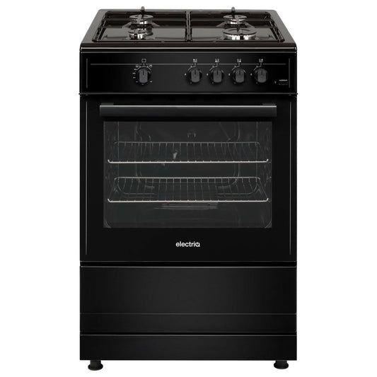 electriQ 60cm Gas Cooker - Black EQGC2B60