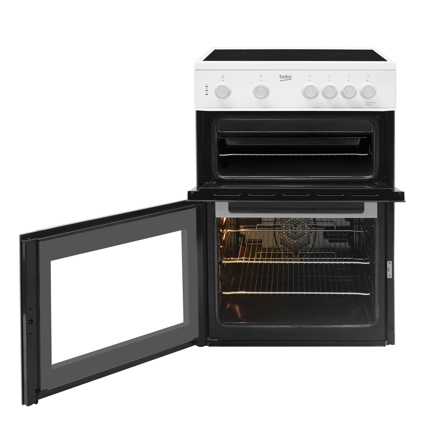 Beko KTC611W 60cm Electric Cooker with Ceramic Hob - White