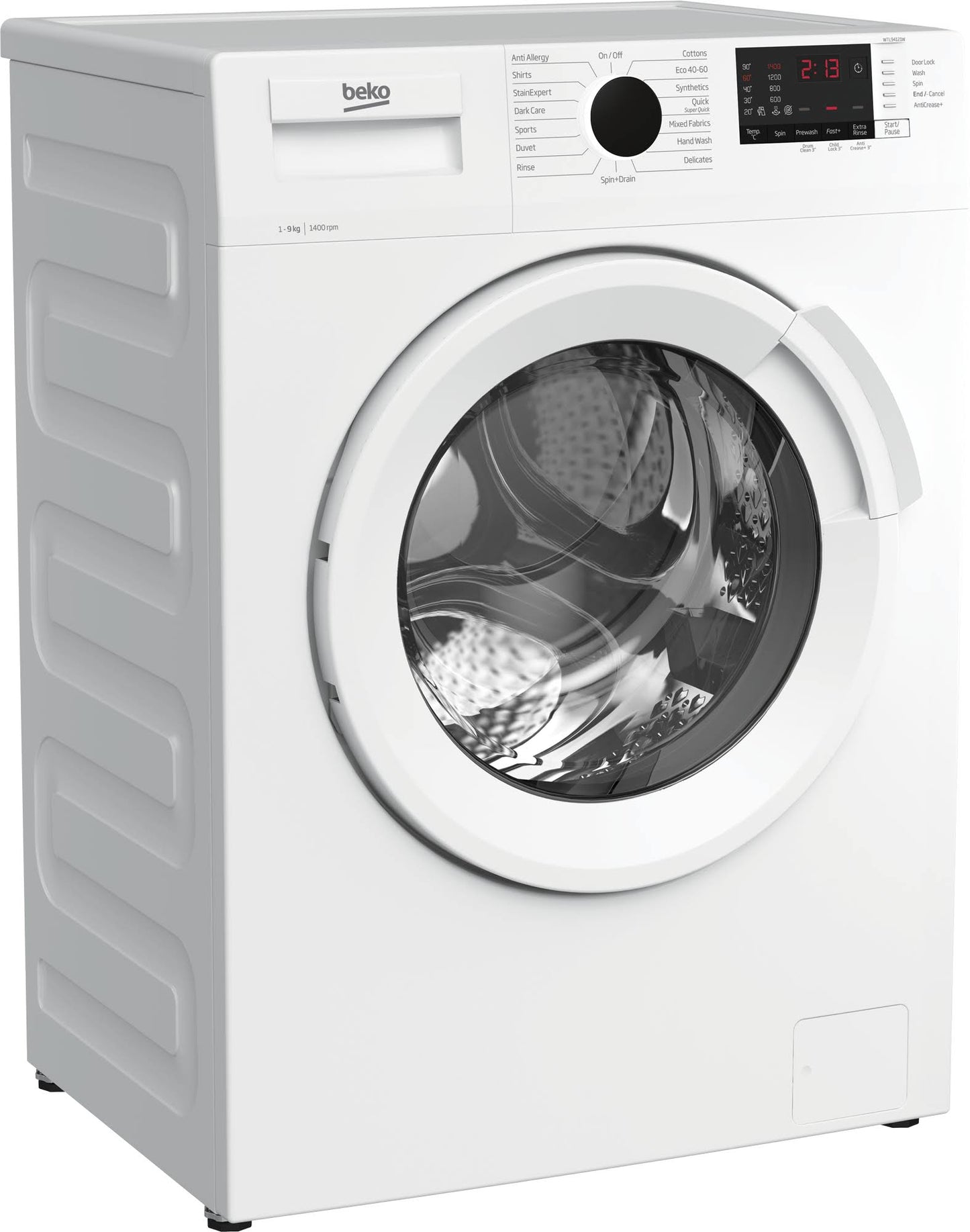 Beko WTL94121W 9kg Washing Machine with 1400 RPM - White - B Rated