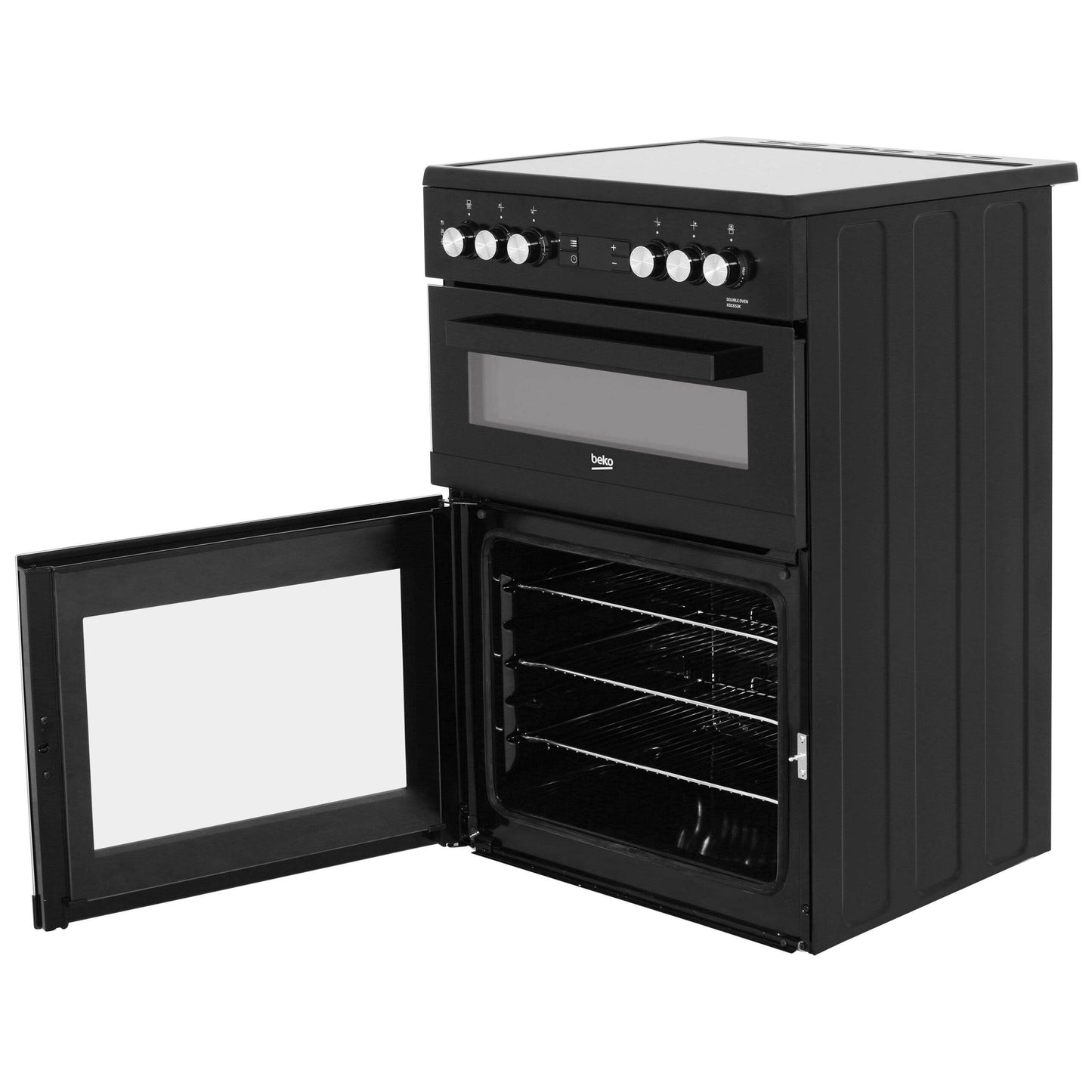 Beko KDC653K 60cm Double Oven Electric Cooker with Ceramic Hob - Black